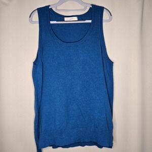 LOFT Blue Knit Tank Top‎ Sleeveless Casual Layering Basic